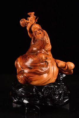 崖柏木雕招财貔貅 千年瑞木蕴乾坤，财运亨通纳祥福